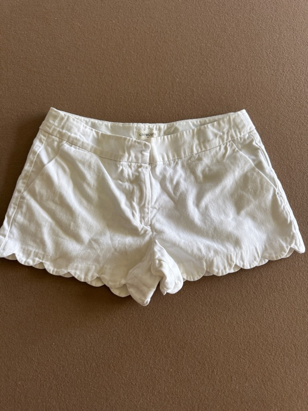 Crewcuts white Scallop Hem Shorts size 12